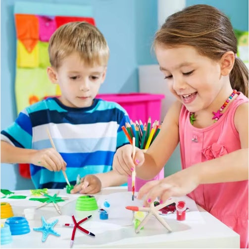 15pcs 2.3-4.3 Inch Starfish Hanging Christmas Tree Ornaments Star Fish Shells Decor For Crafts